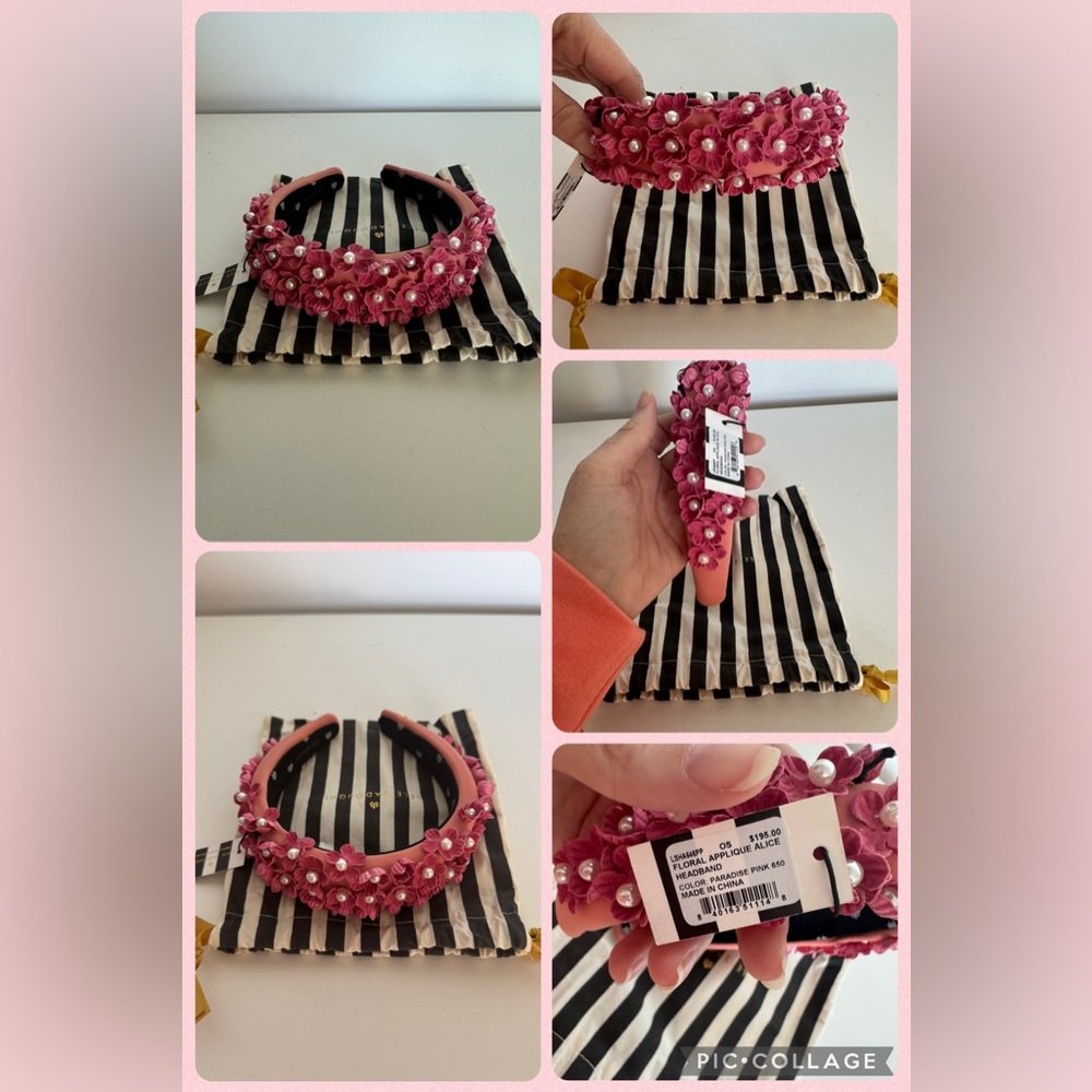 SOLD Lele Sadoughi Floral Appliqué Alice Headband